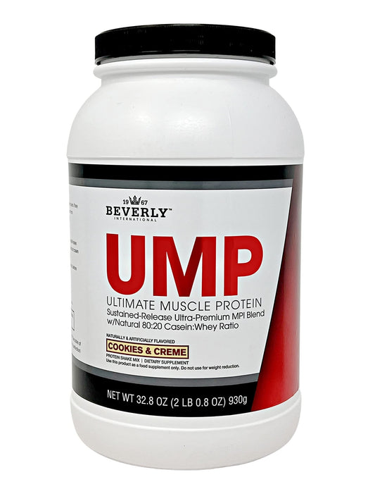 Beverly International UMP Protein Powder, Cookies & Cream. Unique Whey-Casein Ratio Builds Lean Muscle. Easy to Digest. No Bloat. (32.8 oz) 2lb .8 oz - NutriGlobal