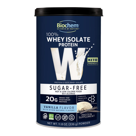 Biochem 100% Whey Sugar-Free Vanilla 20g, 11.8oz, Certified Vegetarian, Certified Gluten - NutriGlobal