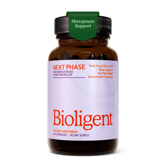 Bioligent Menopause Support Supplement for Women, Hot Flash, Sleep, Mood & Focus Support, Hormone-Free with Maca, Ginseng, Chamomile & Saffron, Non-GMO, 60 Capsules, 30 Day Supply - NutriGlobal