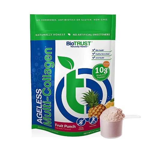 BioTrust Ageless Multi Collagen Peptides Powder – 5 Types (I, II, III, V, X) – Fruit Punch - NutriGlobal