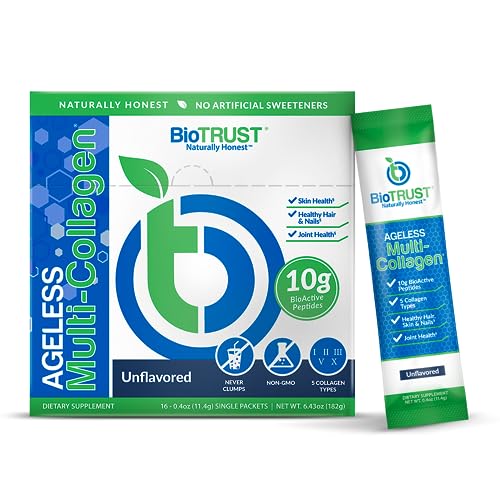 BioTrust Ageless Multi Collagen Peptides Powder – Types I, II, III, V, X – Unflavored Collagen - NutriGlobal