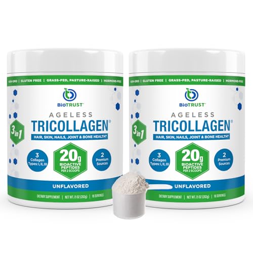 BioTrust Tri Collagen Powder - 3-in-1 Hydrolyzed Collagen Peptides Powder - NutriGlobal