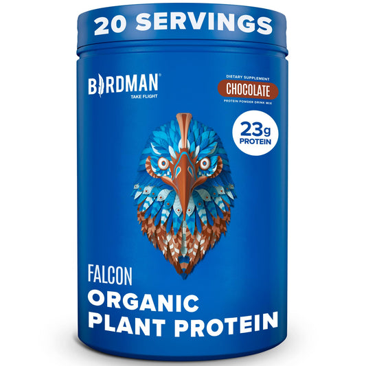 BIRDMAN Falcon Vegan Protein Powder Organic, Stevia & Sugar Free, Plant Based Protein - NutriGlobal