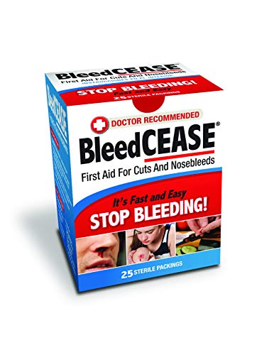 BleedCEASE First Aid for Cuts and Nosebleeds Sterile Packings, 25 Count - NutriGlobal