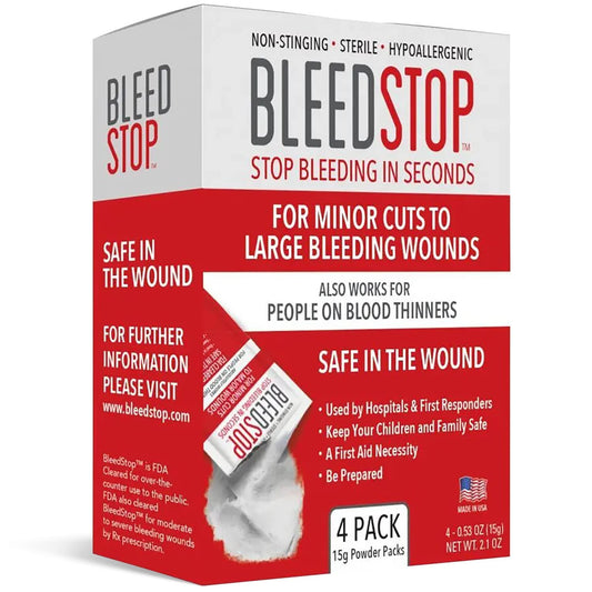 BleedStop™ First Aid Powder for Blood Clotting, Trauma Kit, Blood Thinner - NutriGlobal
