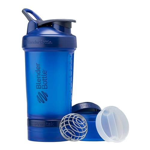 BlenderBottle Shaker Bottle with Pill Organizer and Storage for Protein Powder, Classic V2 ProStak System - NutriGlobal