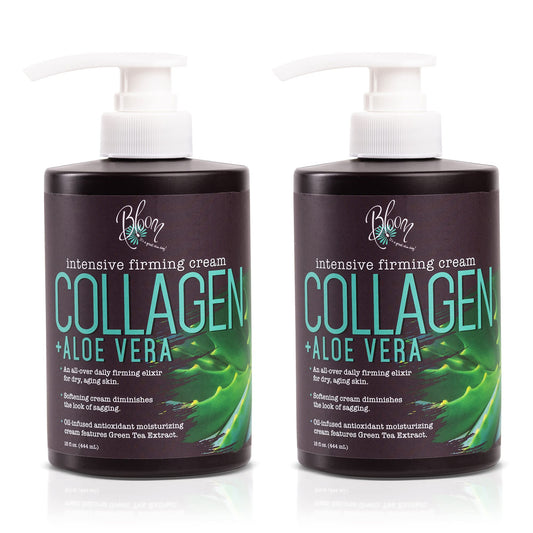 BLOOM Collagen Lotion Skin Care Firming Body Cream, Intensive Anti Aging Moisturizer - NutriGlobal