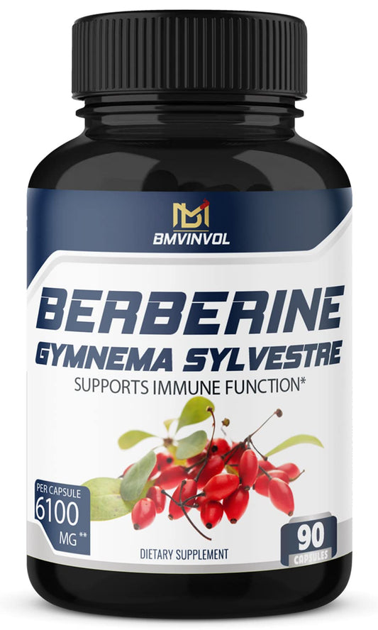 BMVINVOL 5-in-1 Berberine Supplement 6100mg with Ceylon Cinnamon, Gymnema - NutriGlobal