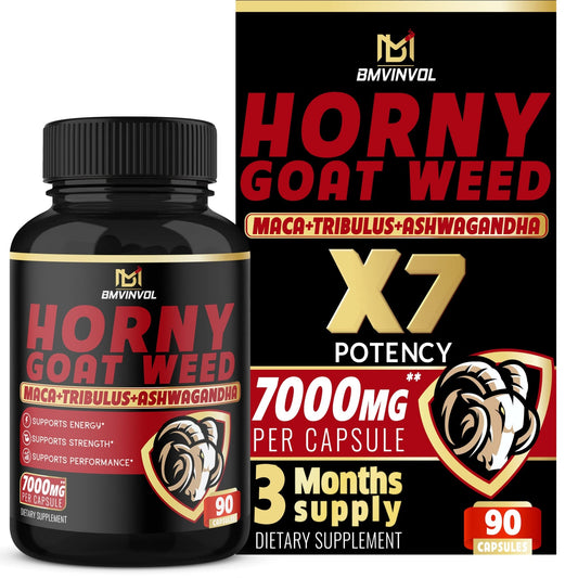 BMVINVOL Horny Goat Weed Capsules - 7000mg Herbal Equivalent - NutriGlobal