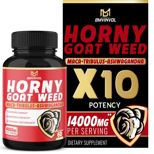 BMVINVOL Horny Goat Weed Capsules, Boost Energy,14000mg Herbal - NutriGlobal