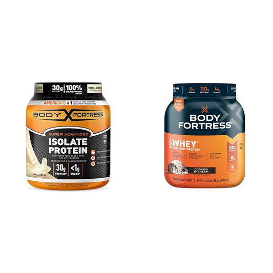 Body Fortress Super Advanced Isolate Protein Powder, Gluten Free, Vanilla Creme Flavored - NutriGlobal