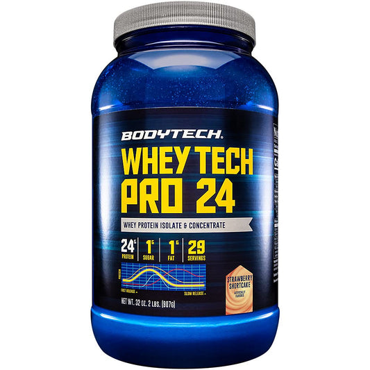 BODYTECH Whey Tech Pro 24 Protein Powder - Protein Enzyme Blend with BCAA's - NutriGlobal