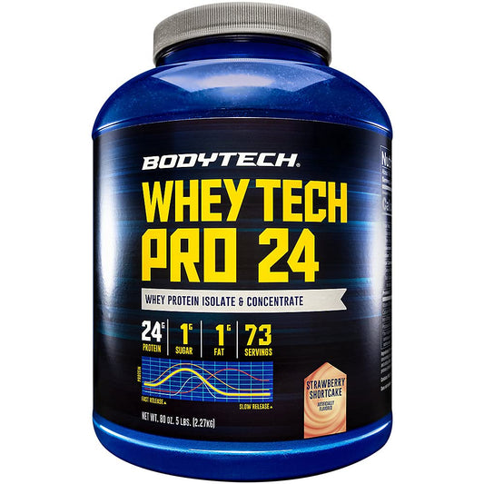 BODYTECH Whey Tech Pro 24 Protein Powder - Protein Enzyme Blend with BCAA's to Fuel - NutriGlobal