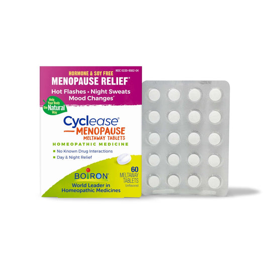 Boiron Cyclease Menopause Tablets for Relief of Hot Flashes, Night Sweats, Irritability, and Mood Swings - 60 Count - NutriGlobal