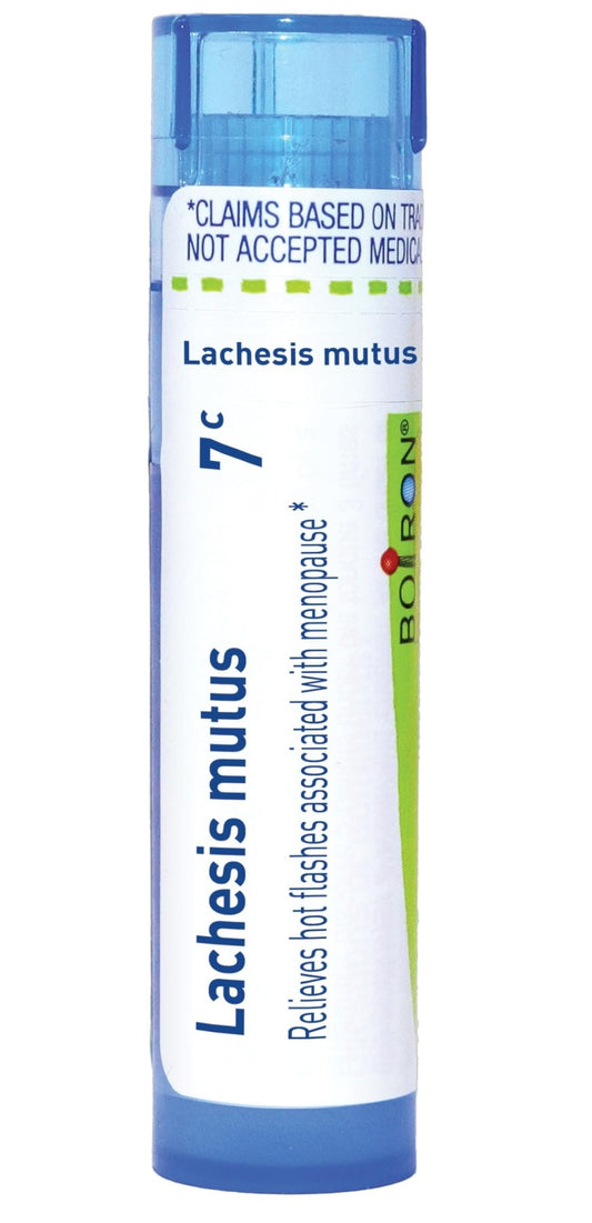 Boiron Lachesis Mutus 7C for Hot Flashes from Menopause - 80 Pellets - NutriGlobal