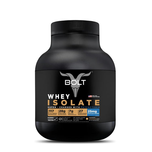 Bolt Nutrition Whey Isolate Protein Powder | with Superfood Phycocyanin | Muscle Strength - NutriGlobal