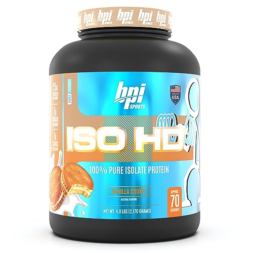 BPI Sports ISO HD Isolate Protein Vanilla Cookie, 76.8 oz - 69 Servings - NutriGlobal