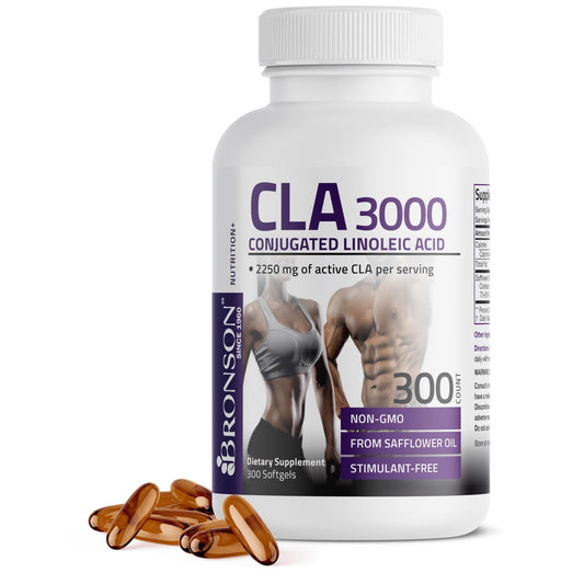 Bronson CLA 3000 Extra High Potency Supports Healthy Weight Management Lean Muscle Mass Non-Stimulating - NutriGlobal
