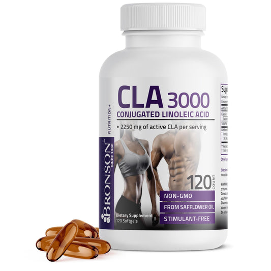 Bronson CLA 3000 Extra High Potency Supports Healthy Weight Management Lean Muscle Mass Non-Stimulating - NutriGlobal