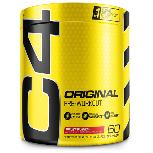 C4 Original Pre Workout Powder Fruit Punch - Vitamin C for Immune Support - Sugar Free - NutriGlobal