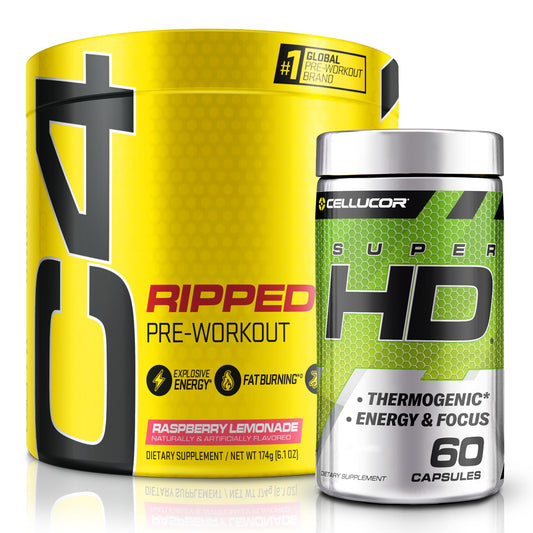 C4 Ripped & SuperHD, The Thermogenic Bundle, C4 Ripped Pre Workout Powder - NutriGlobal