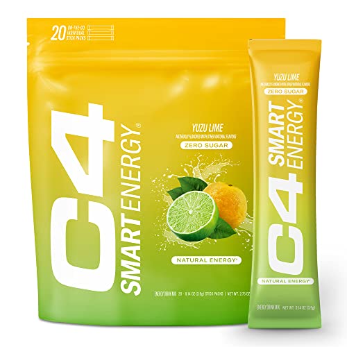 C4 Smart Energy Powder Stick Packs - Sugar Free Performance Fuel & Nootropic Brain - NutriGlobal