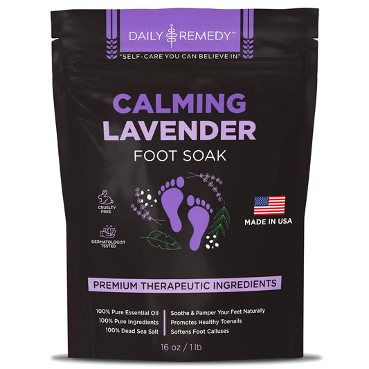 Calming Lavender Foot Soak with Epsom Salt, Made in USA, Foot Soak Soothes Sore Tired - NutriGlobal