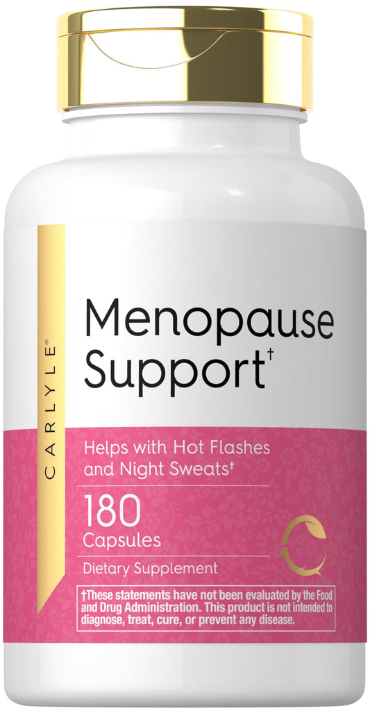 Carlyle Menopause Supplement for Women | 180 Capsules | Helps with Hot Flashes and Night Sweats | Non-GMO, Gluten Free Menopause Support - NutriGlobal