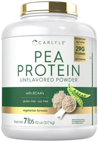 Carlyle Pea Protein Powder with BCAA'S 7lb | Unflavored | 29G Protein | Non-GMO, Gluten - NutriGlobal