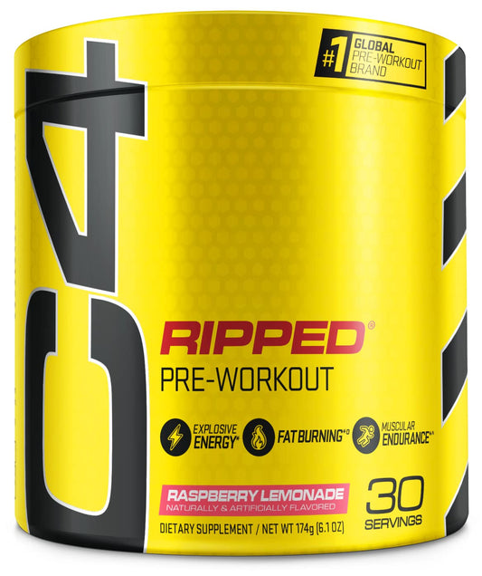 Cellucor C4 Ripped Pre Workout Powder Raspberry Lemonade | Creatine Free + Sugar Free - NutriGlobal