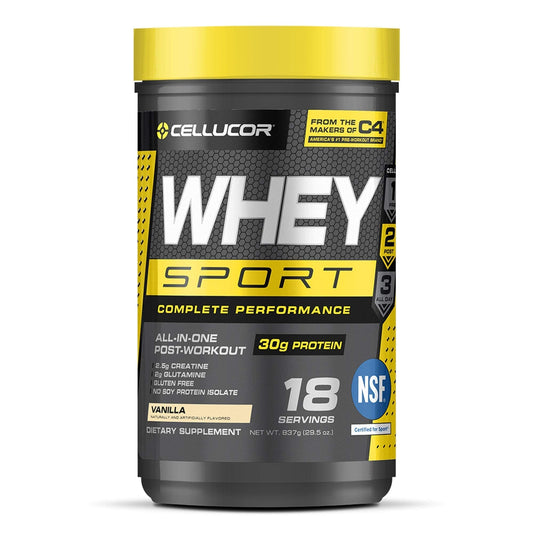 Cellucor Whey Sport Protein Powder Vanilla | Post Workout Recovery Drink with Whey Pro - NutriGlobal