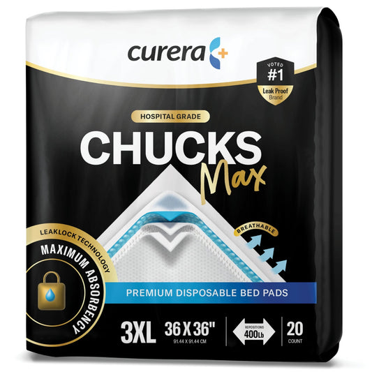Chucks MAX Hospital Bed Pads Disposable Adult 36 x 36 Breathable - NutriGlobal