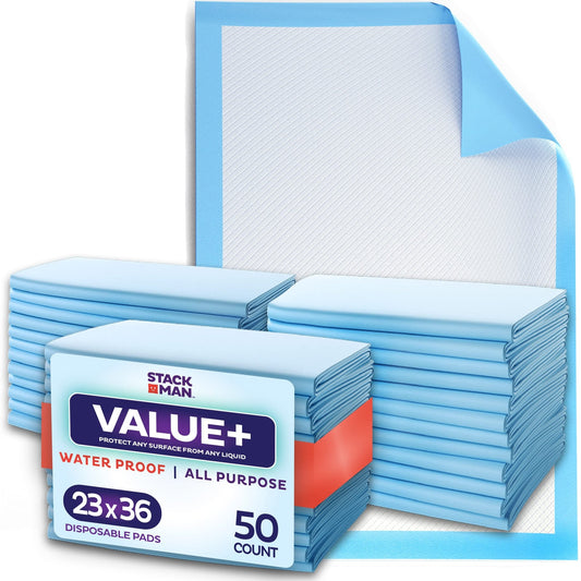 Chucks Pads Disposable [50-Pack] Underpads 23x36 Incontinence Chux - NutriGlobal
