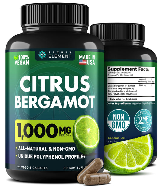 Citrus Bergamot Extract 1000mg - Citrus Bergamot Supplement for Heart, Immune System - NutriGlobal