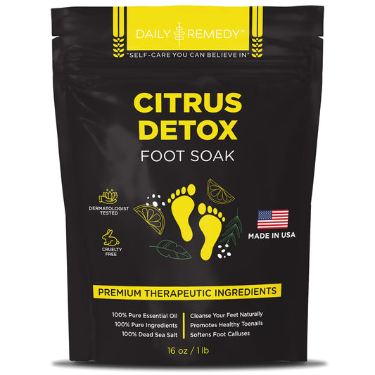 Citrus Detox Foot Soak with Epsom Salt - for Foot Callus, Immune Boost, Damaged Toenail - NutriGlobal