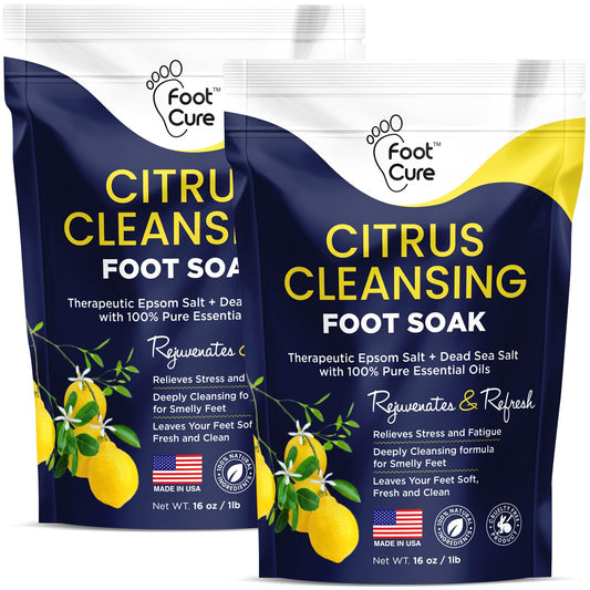 Citrus Detox Foot Soak With Epsom Salts - for Foot Callus, Immune Boost, Damaged Toenail - NutriGlobal