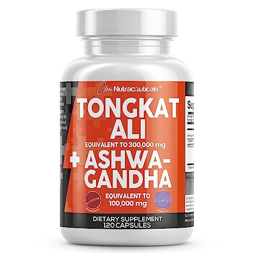 Clean Nutraceuticals Tongkat Ali 300,000mg and Ashwagandha 100,000mg - NutriGlobal