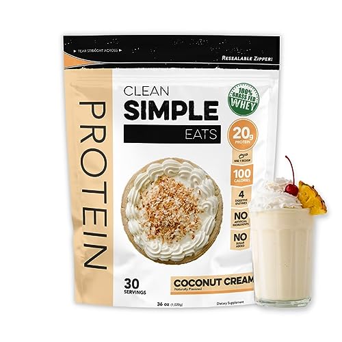 Clean Simple Eats Coconut Cream Whey Protein Powder, Natural Sweetened and Cold - NutriGlobal