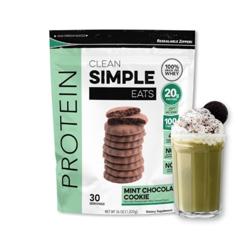 Clean Simple Eats Mint Chocolate Cookie Whey Protein Powder, Natural Sweetened - NutriGlobal