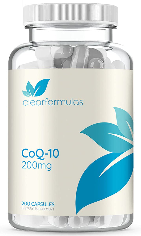 Clear Formulas CoQ10 200mg 200 Capsules Quick Absorption Non-GMO - NutriGlobal