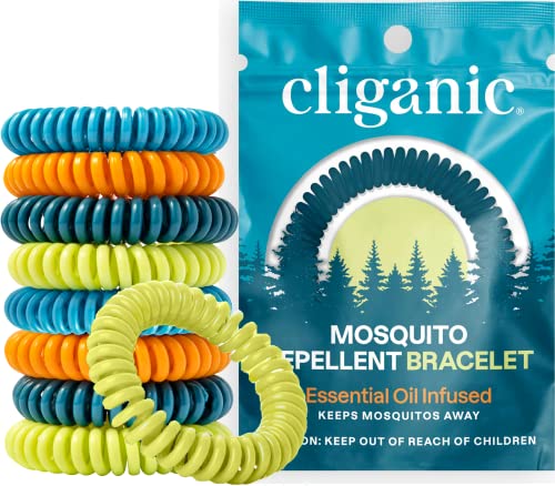 Cliganic 25 Pack Mosquito Repellent Bracelets, DEET-Free Bands, Individ - NutriGlobal