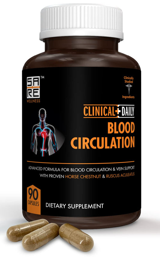 Clinical Daily Blood Circulation Supplements. Butchers Broom, Horse Chestnut, Hawthorn - NutriGlobal