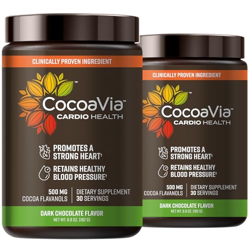 CocoaVia Cardio Health Cocoa Powder, 60 Servings, 500mg Cocoa Flavanols - NutriGlobal