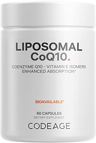 Codeage Liposomal CoQ10 Supplement - Vitamin E Isomers Tocopherols - 125mg Coenzy - NutriGlobal