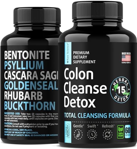 Colon Cleanse - Detox, Digestive Health, Psyllium Husk, Aloe Vera, Bentonite Clay, Acidophilus Probiotic - NutriGlobal