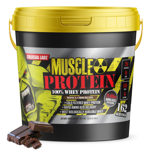 COLOSSAL LABS Muscle Protein Whey Powder [12 lbs/Pack of 1]–Chocolate Protein - NutriGlobal