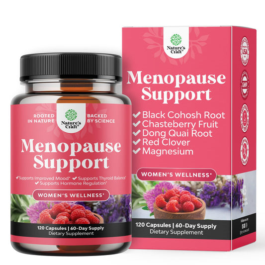 Complete Herbal Menopause Supplement for Women - Female Hormone Balance Capsules for Night Sweats Hot Flashes & Mood Swings with Dong Quai, Chaste Berry & Black Cohosh Root - 120 Count Pack - NutriGlobal