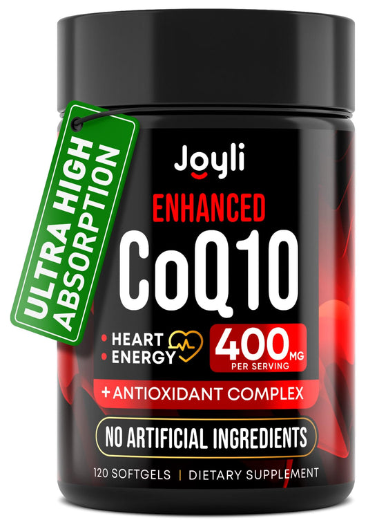 CoQ10 400mg Softgels - High Absorption Co Q10, 400mg Softgels for Heart Health & Energy Production - Enhanced Co Q 10 Supplement with Antioxidants and Flaxseed Oil - CoQ10 400 mg per Serving - NutriGlobal