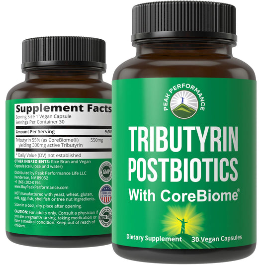 CoreBiome Tributyrin Postbiotic Supplement Clinically Tested for Gut Health. More Effective Than Sodium Butyrate Capsules. High Bioavailability Post Biotics for Digestive, Leaky Gut, Colon, Microbiome - NutriGlobal