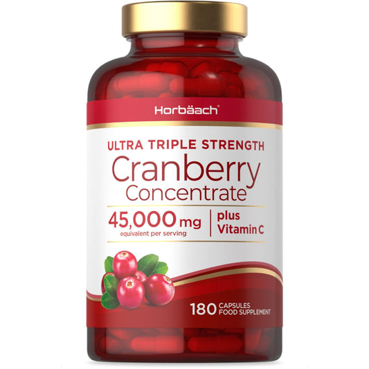 Cranberry Capsules 45,000 mg | High Strength Cranberry Extract with Vitamin C - NutriGlobal